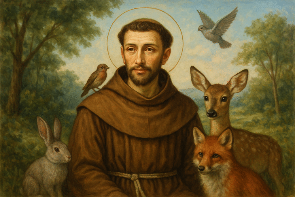  Retrato de São Francisco de Assis, refletindo o amor de Deus em serviço e humildade