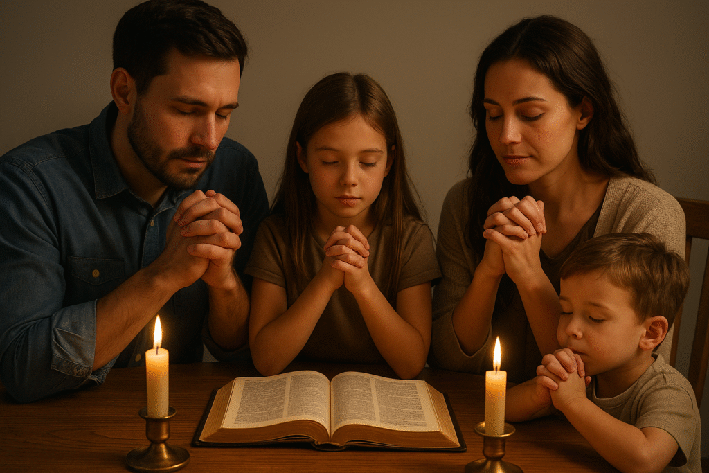 Vida cristã com oração, oração familiar cristã à mesa